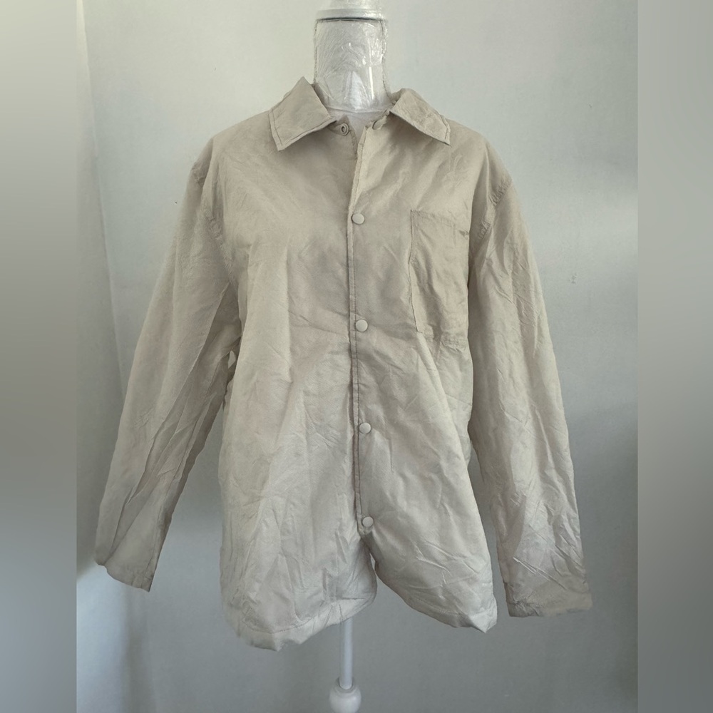 Stylus Mens Large Gray Mist Textured Long Sleeve Lightweight Windbreaker Jacket